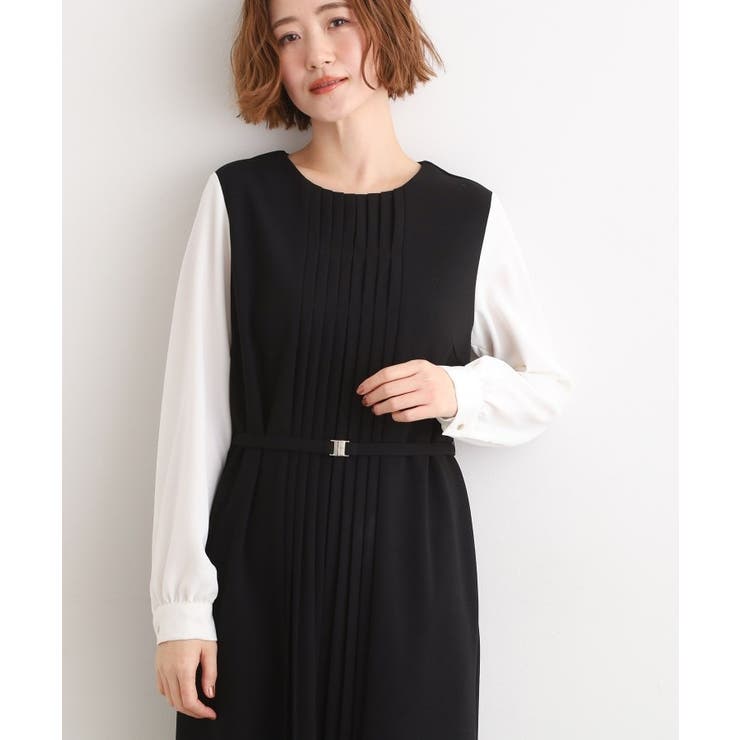 【手洗いOK】フロントプリーツ袖コンシャスワンピース | grove | 詳細画像3 