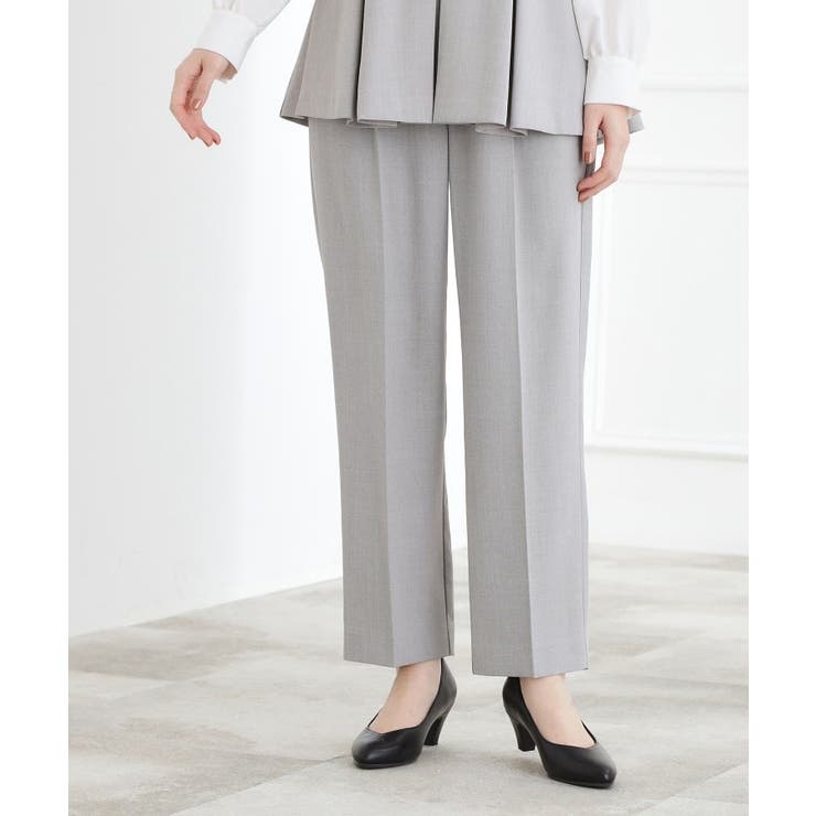 グレー(012) | 【マシンウォッシュ/防シワ/S-3L】着回しできるカセット服テーパードパンツ | grove