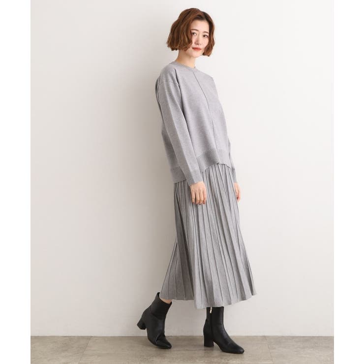 【SETUP可能】冬から春まで軽やかに ラメラインニットプリーツスカート | grove | 詳細画像2 