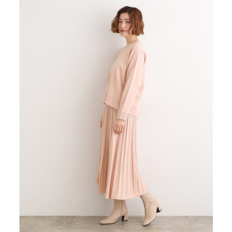 【SETUP可能】冬から春まで軽やかに ラメラインニットプリーツスカート | grove | 詳細画像6 