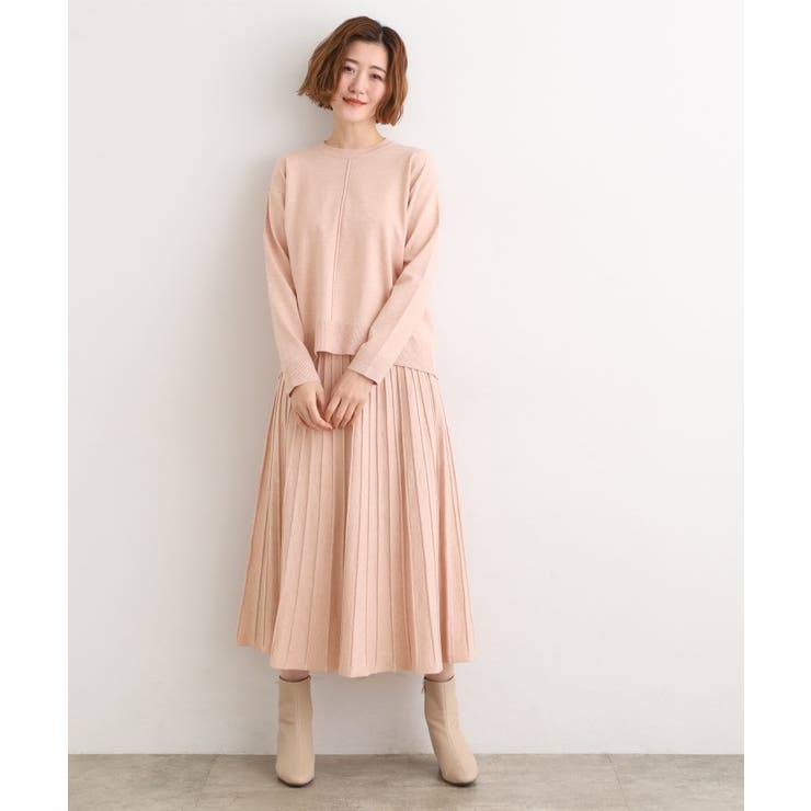 【SETUP可能】冬から春まで軽やかに ラメラインニットプリーツスカート | grove | 詳細画像7 