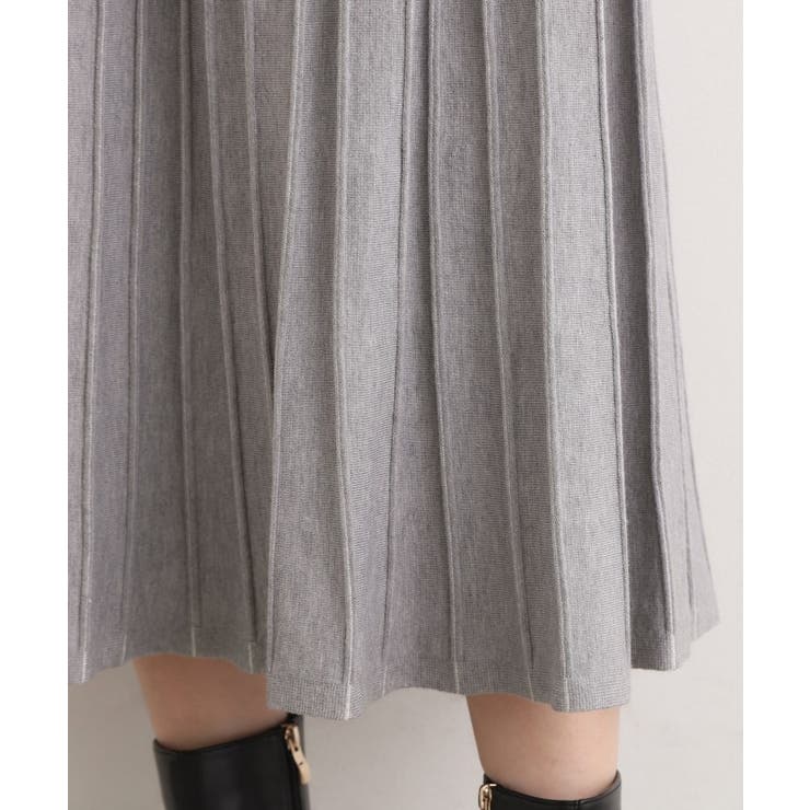 【SETUP可能】冬から春まで軽やかに ラメラインニットプリーツスカート | grove | 詳細画像18 