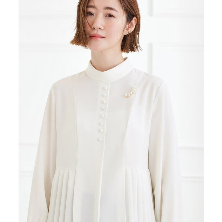 【マシンウォッシュ/防シワ/UVカット】裾プリーツ取り外しボウタイブラウス | grove | 詳細画像7 