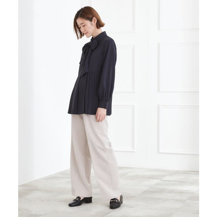 【マシンウォッシュ/防シワ/UVカット】裾プリーツ取り外しボウタイブラウス | grove | 詳細画像23 
