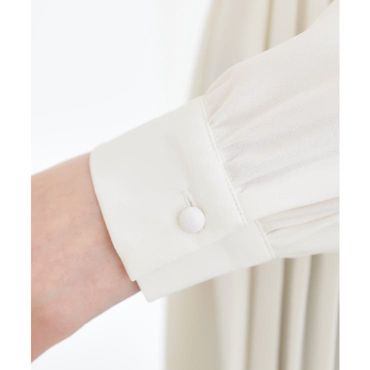 【マシンウォッシュ/防シワ/UVカット】裾プリーツ取り外しボウタイブラウス | grove | 詳細画像30 