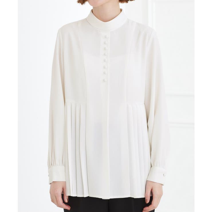 【マシンウォッシュ/防シワ/UVカット】裾プリーツ取り外しボウタイブラウス | grove | 詳細画像32 