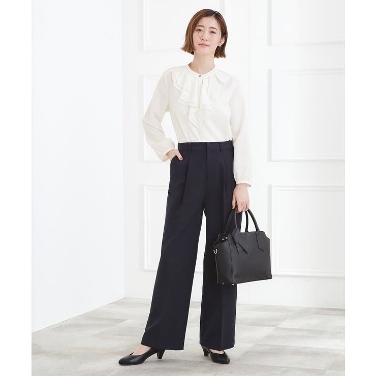 【手洗いOK】フロントラッフルフリルブラウス | grove | 詳細画像3 