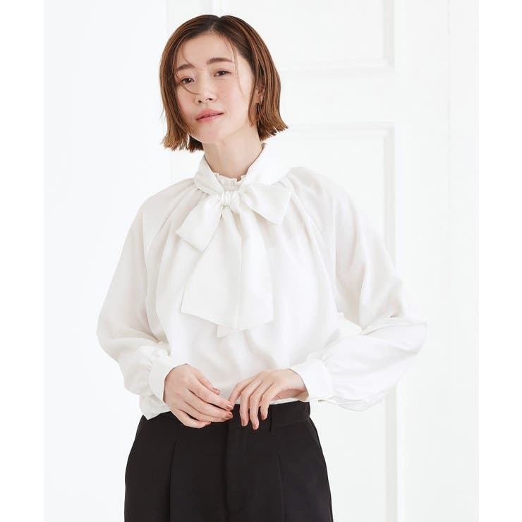 オフホワイト(003) | 【マルチWAY】アソートボウタイブラウス【手洗いOK】 | grove