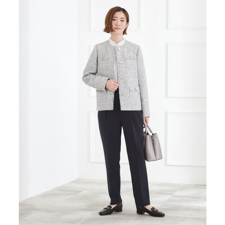 【ハレの日 通勤】きちんとからカジュアルまで着回せる、ミドル丈ツイードジャケット | grove | 詳細画像10 