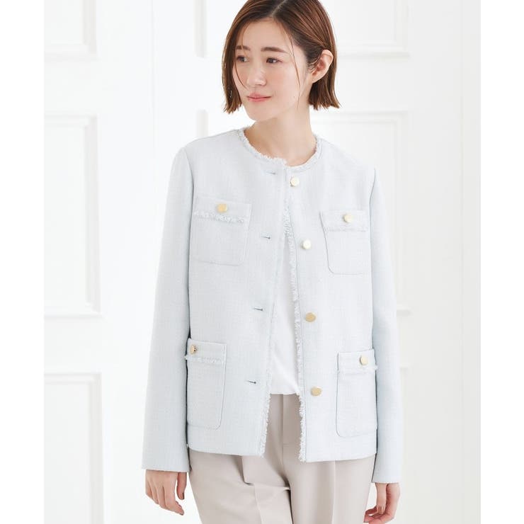 【ハレの日 通勤】きちんとからカジュアルまで着回せる、ミドル丈ツイードジャケット | grove | 詳細画像13 