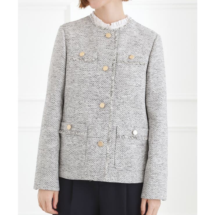 【ハレの日 通勤】きちんとからカジュアルまで着回せる、ミドル丈ツイードジャケット | grove | 詳細画像17 