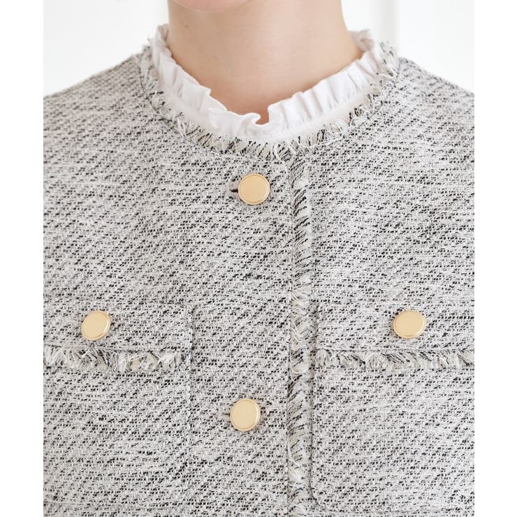 【ハレの日 通勤】きちんとからカジュアルまで着回せる、ミドル丈ツイードジャケット | grove | 詳細画像20 