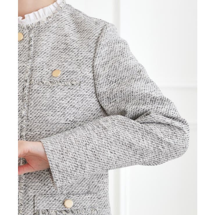 【ハレの日 通勤】きちんとからカジュアルまで着回せる、ミドル丈ツイードジャケット | grove | 詳細画像21 