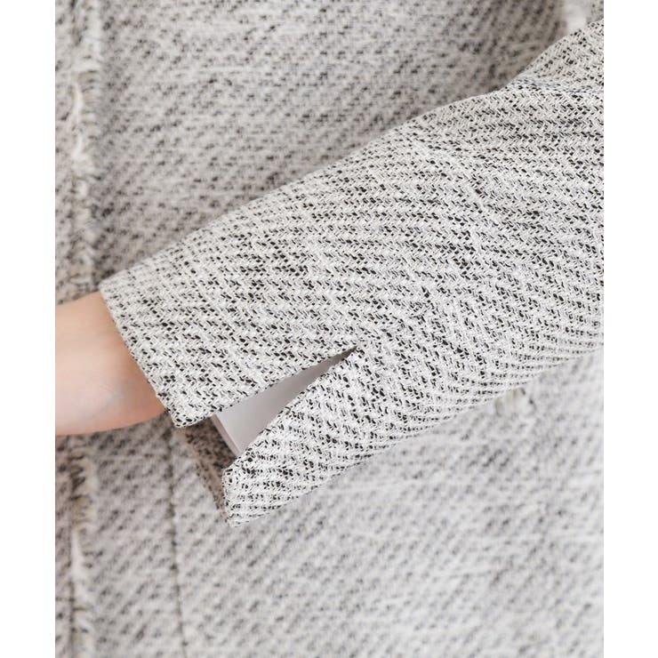 【ハレの日 通勤】きちんとからカジュアルまで着回せる、ミドル丈ツイードジャケット | grove | 詳細画像22 