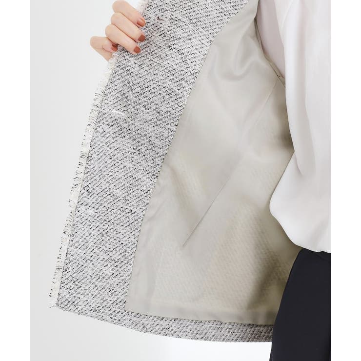 【ハレの日 通勤】きちんとからカジュアルまで着回せる、ミドル丈ツイードジャケット | grove | 詳細画像25 