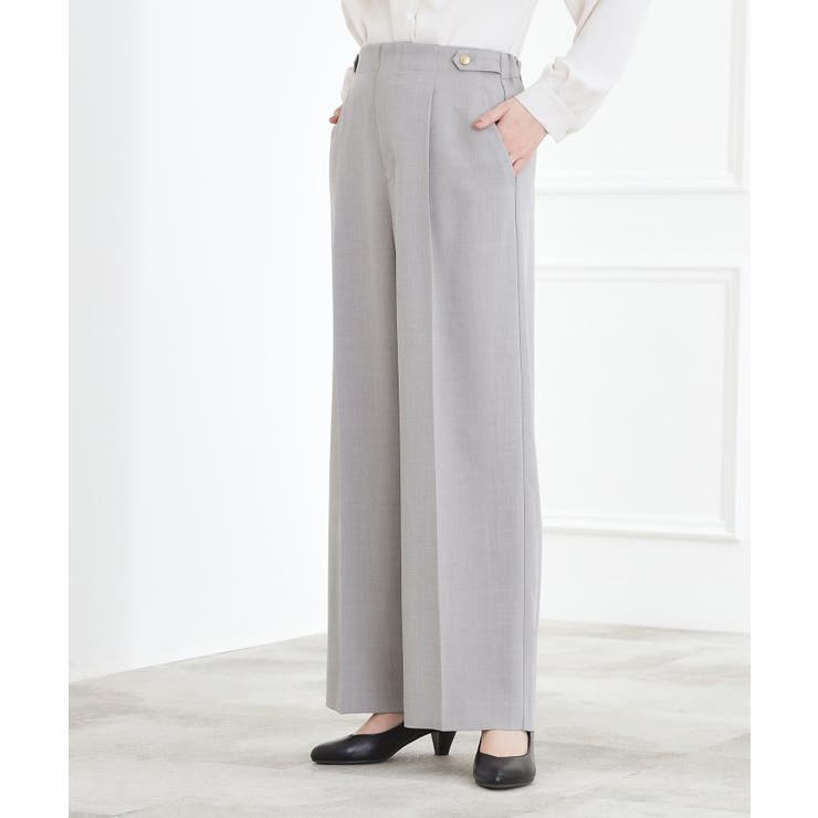 【マシンウォッシュ/防シワ/S-3L】着回しできるカセット服ワイドパンツ | grove | 詳細画像1 