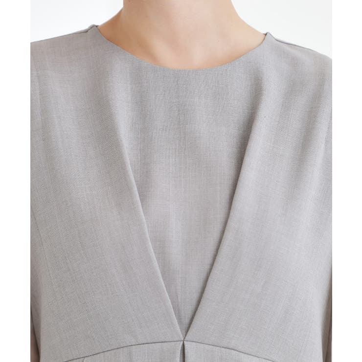 【マシンウォッシュ/防シワ】袖ドッキングペプラムブラウス【着回しカセット】 | grove | 詳細画像14 