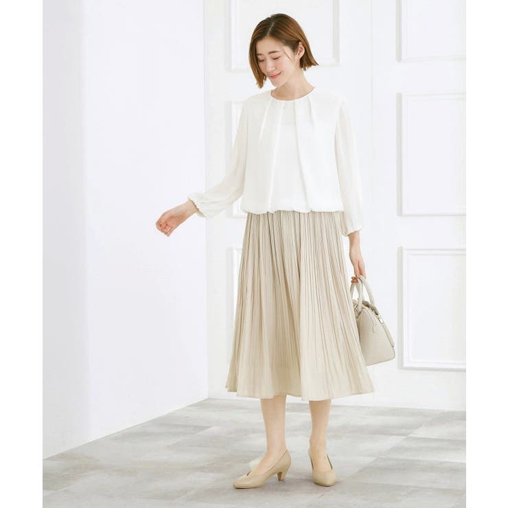 【選べる着丈/ウエストゴム】ヴィンテージサテンプリーツスカート【手洗いOK】 | grove | 詳細画像3 