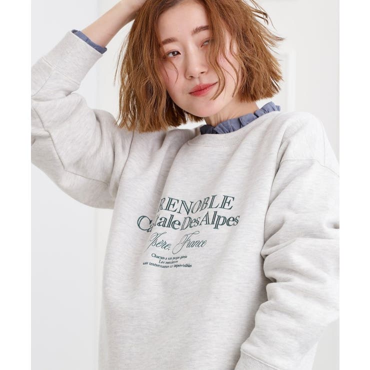 プレッピーロゴ裏起毛スウェット | grove | 詳細画像1 