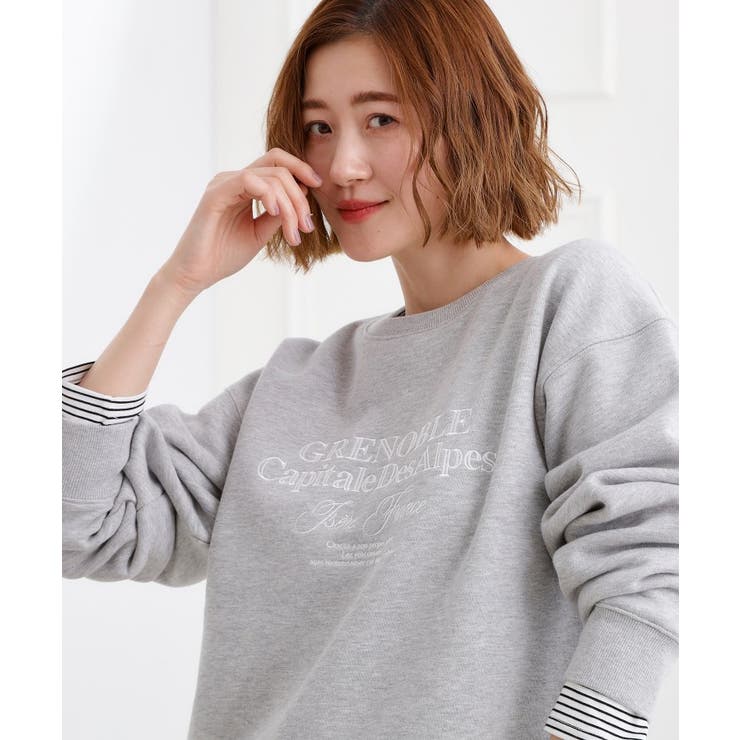 プレッピーロゴ裏起毛スウェット | grove | 詳細画像5 