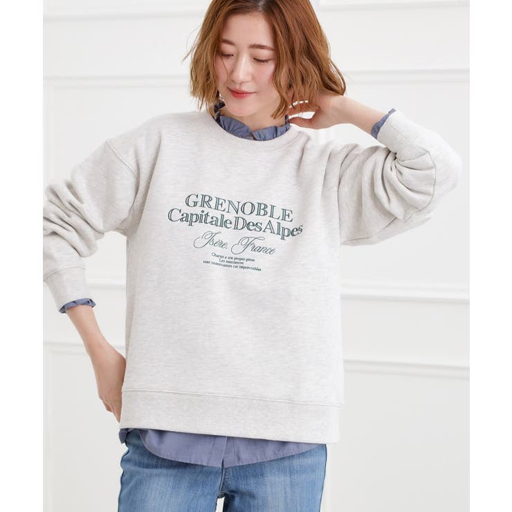 オフホワイト(003) | プレッピーロゴ裏起毛スウェット | grove