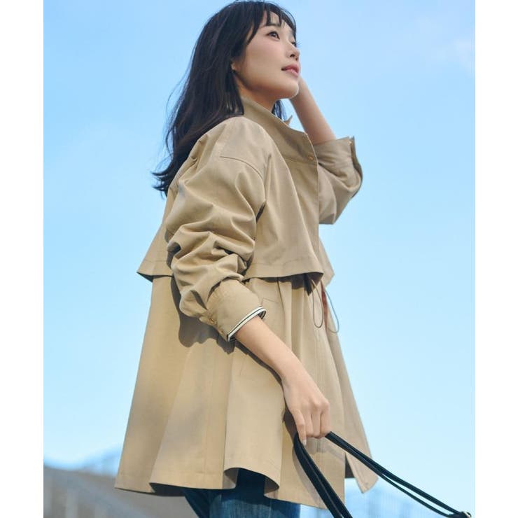 【撥水 シルエット2WAY】羽織るだけでサマになる、スタンドネックテントラインコ… | grove | 詳細画像1 