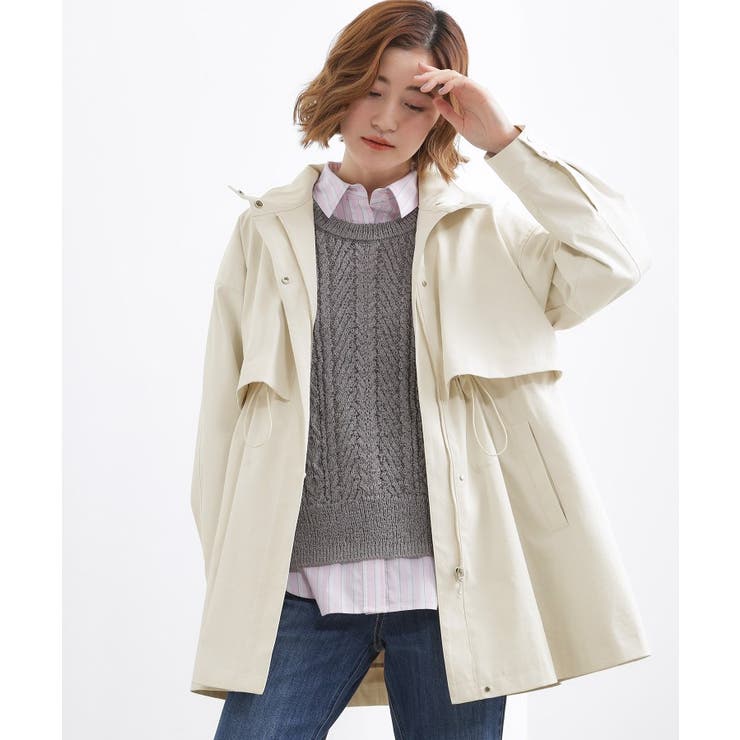 オフホワイト(003) | 【撥水 シルエット2WAY】羽織るだけでサマになる、スタンドネックテントラインコ… | grove