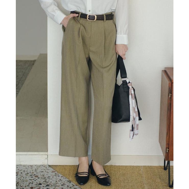 スタイリングが上品に決まる、ウールライクワイドパンツ | grove | 詳細画像1 