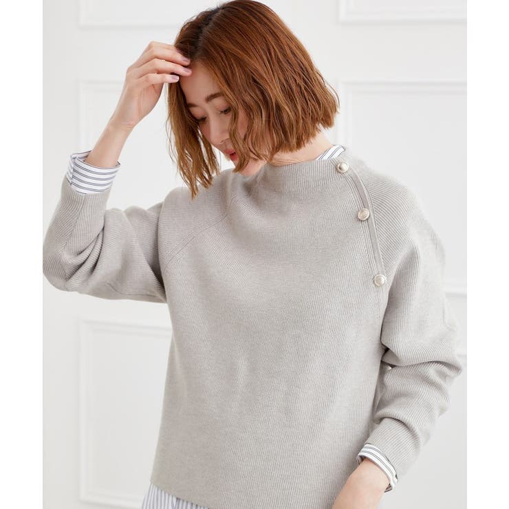 ラグランスリーブ肩釦ニット | grove | 詳細画像1 