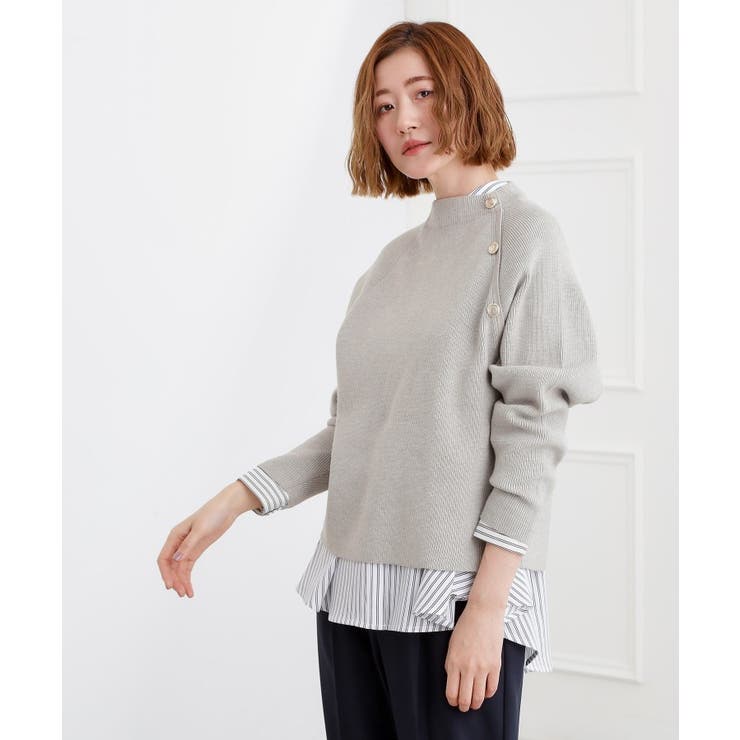 ラグランスリーブ肩釦ニット | grove | 詳細画像2 