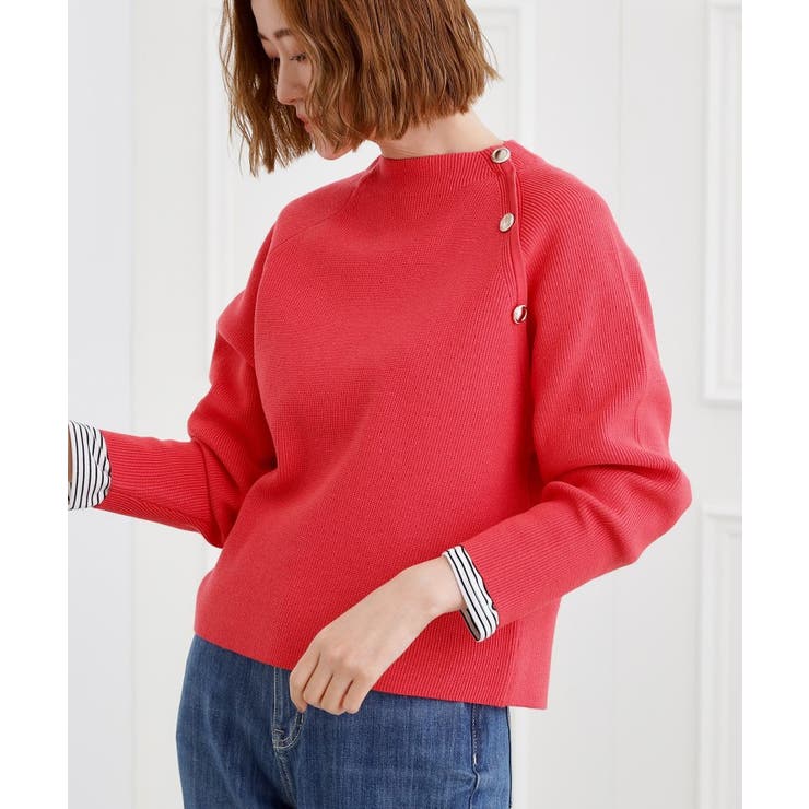 ラグランスリーブ肩釦ニット | grove | 詳細画像5 