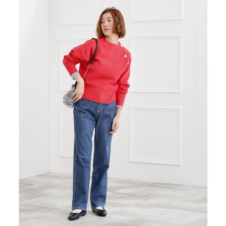 ラグランスリーブ肩釦ニット | grove | 詳細画像7 