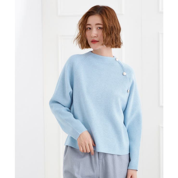 ラグランスリーブ肩釦ニット | grove | 詳細画像10 