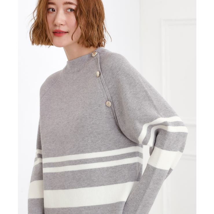 ラグランスリーブ肩釦ニット | grove | 詳細画像18 