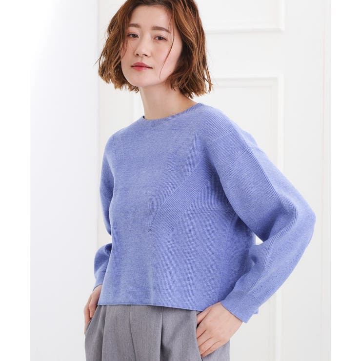 ブルー(093) | 毎日着たくなる、もちもち畦編みニット | grove