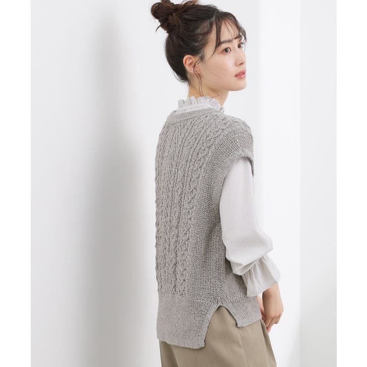 リリヤーンケーブル ニットベスト | grove | 詳細画像3 