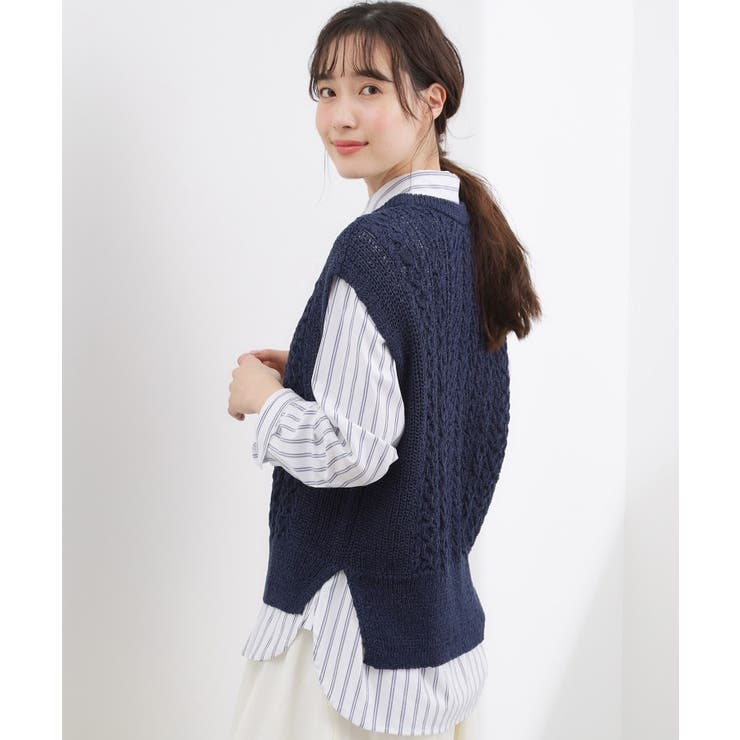 リリヤーンケーブル ニットベスト | grove | 詳細画像7 