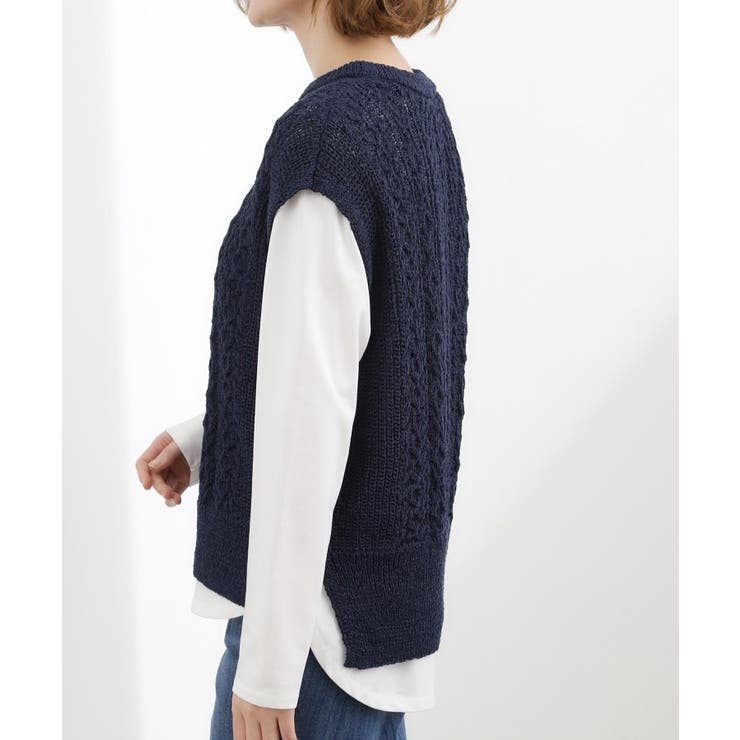 リリヤーンケーブル ニットベスト | grove | 詳細画像16 