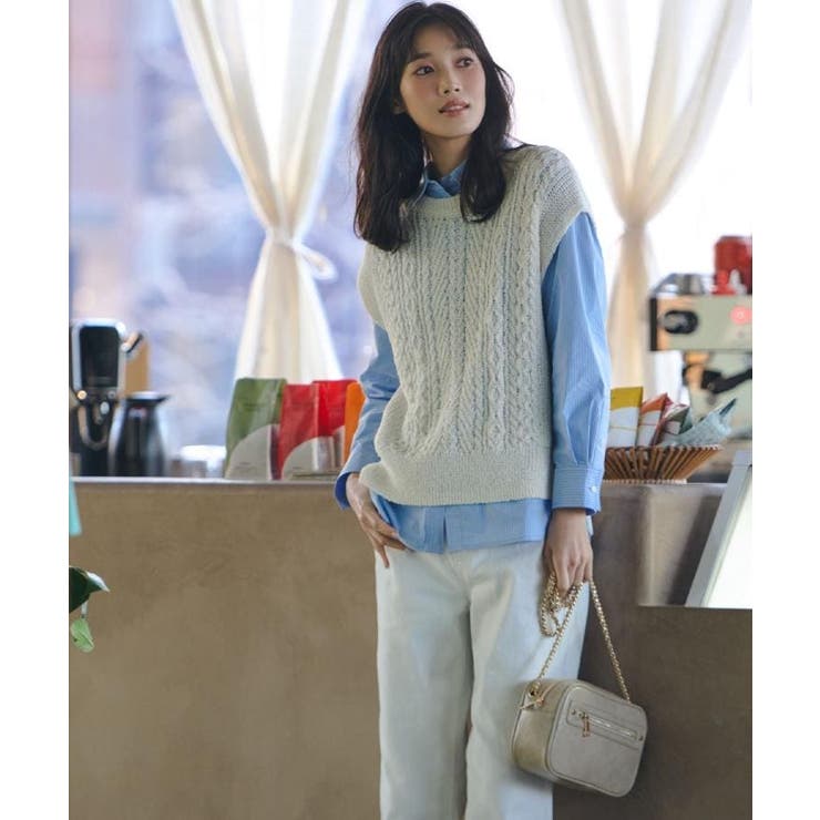 リリヤーンケーブル ニットベスト | grove | 詳細画像10 