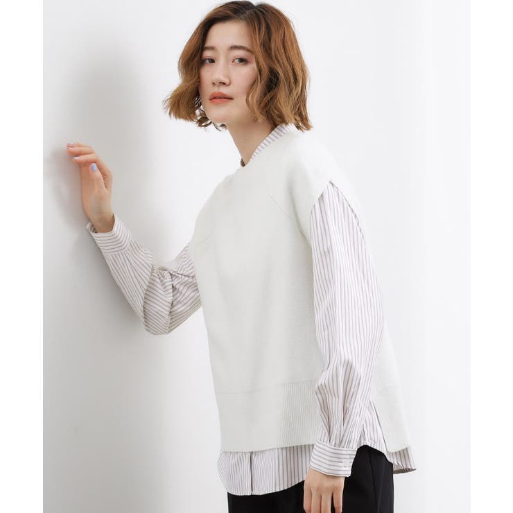 オフ(004) | 【2点SET】一枚でコーデが決まる！ニットベスト×シャツSET | grove