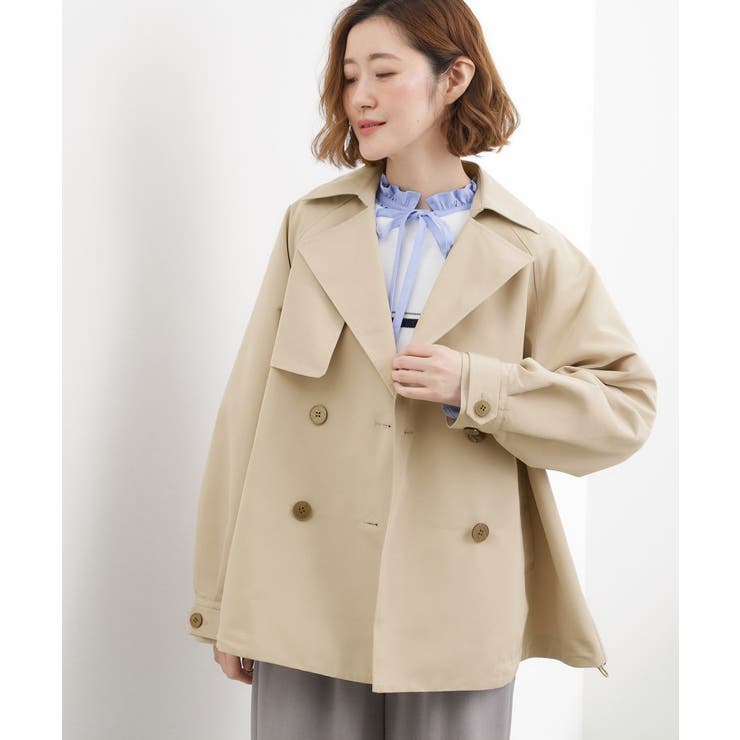 ベージュ(052) | 【撥水／シルエット2WAY】軽やかミドルトレンチコート | grove
