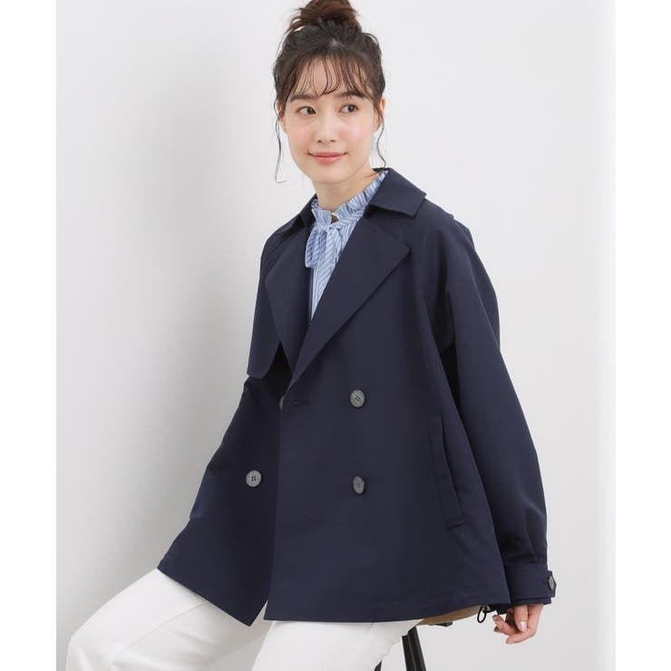 ネイビー(094) | 【撥水／シルエット2WAY】軽やかミドルトレンチコート | grove