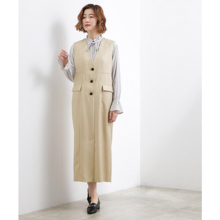 【一枚着／ジレ】着回しできるトレンチライクジャンドレ | grove | 詳細画像4 
