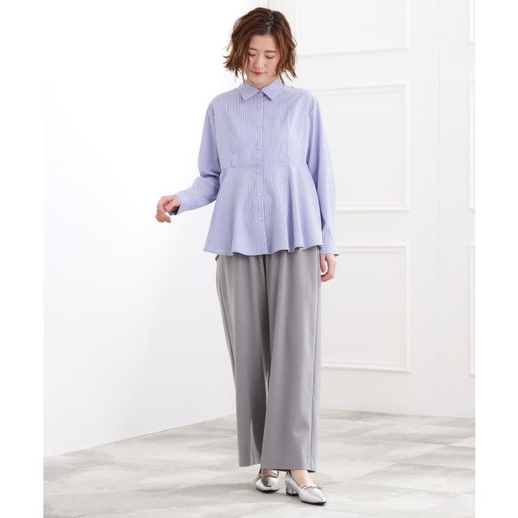 きれい見えとイージーな着心地を両立した、ウエストシャーリング ワイドパンツ | grove | 詳細画像2 