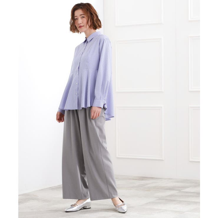 きれい見えとイージーな着心地を両立した、ウエストシャーリング ワイドパンツ | grove | 詳細画像3 