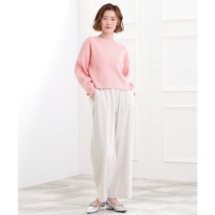 きれい見えとイージーな着心地を両立した、ウエストシャーリング ワイドパンツ | grove | 詳細画像10 