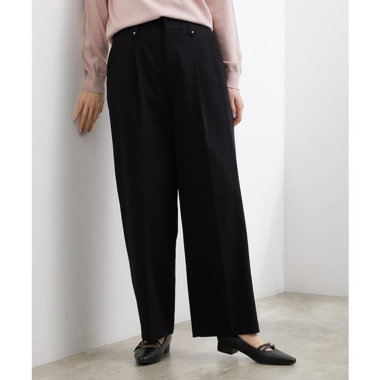 ブラック(019) | きれい見えと快適さを両立する 春夏対応ワイドパンツ | grove