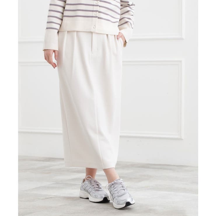 オフホワイト(003) | カットツイルタックナロースカート | grove