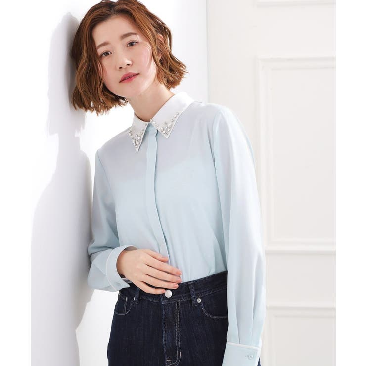 ビジューカラー とろみシャツ | grove | 詳細画像9 