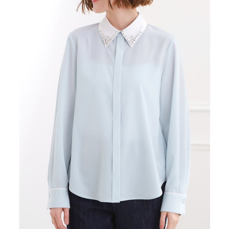 ビジューカラー とろみシャツ | grove | 詳細画像12 